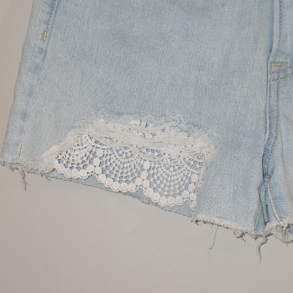 American Eagle Light Blue Jean Shorts with Lace Trim LOT J - Picture 5 of 6